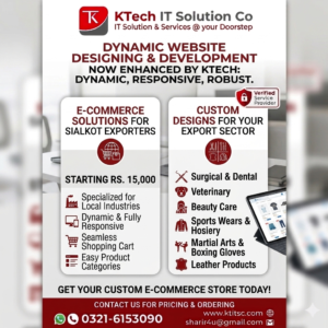 Professional Dynamic Website Designing for Sialkot Exporters